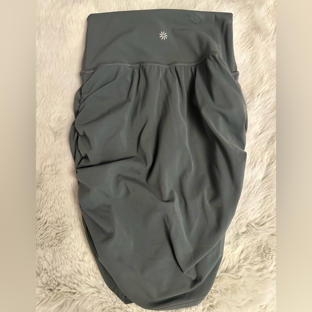 Athleta Green Ruched Pencil Skirt